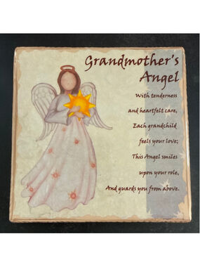 Unbranded Grandmother's Angel Ceramic Wall Tile One Size Beige White